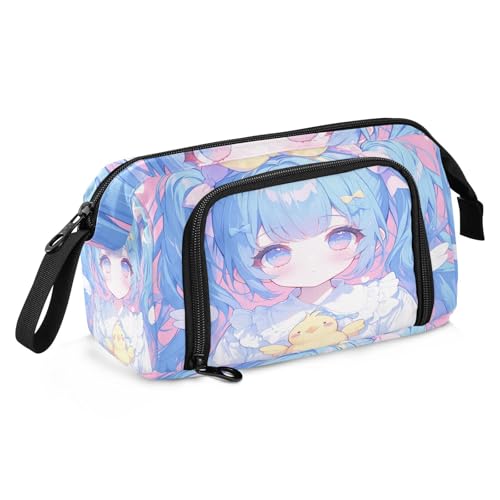 sanluoli Federmäppchen für die Schule, großes Fassungsvermögen, Stifteetui, Organizer mit Griff, Etui mit Stifthalter für Jugendliche, College, Ölgemälde, Feeling Cute Cat von sanluoli