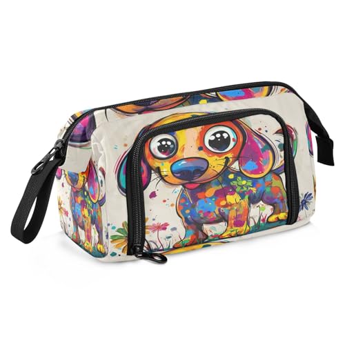 sanluoli Federmäppchen für die Schule, großes Fassungsvermögen, niedliches Federmäppchen mit Fach, Federmäppchen mit Reißverschluss, für Teenager, Jungen, High-School-Zubehör, Ölgemälde, Feeling Cute von sanluoli