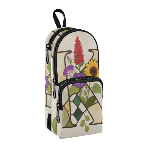 sanluoli Federmäppchen mit Glasblumen-Motiv und Buchstabe K, Nylon, 3 Fächer, multifunktionales Federmäppchen für Schule, Schreibwaren für Mädchen, College, 1600 ml sanluoli Federmäppchen mit Glasblumen-Motiv und Buchstabe K, Nylon, 3 Fächer, multifunktionales Federmäppchen für Schule, Schreibwaren für Mädchen, College, 1600 ml von sanluoli