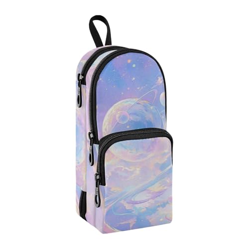 sanluoli Federmäppchen mit buntem Nebel aus Nylon, 3 Fächer, multifunktionales Federmäppchen mit Fächern, Schulbedarf für Erwachsene, 1600 ml von sanluoli