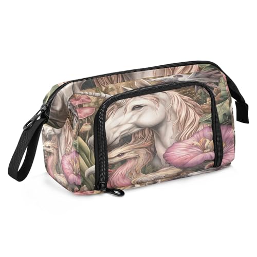 sanluoli Federmäppchen mit großem Fassungsvermögen, Federmäppchen mit Fach für Teenager, Studenten, Kosmetik, Ölgemälde, Feeling Cute Cat von sanluoli