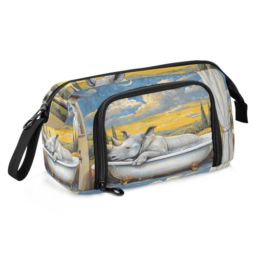 sanluoli Federmäppchen mit großem Fassungsvermögen, Federmäppchen mit Reißverschluss, Federmäppchen für Erwachsene, für Studenten, College, Ölgemälde, Feeling Cute Cat von sanluoli