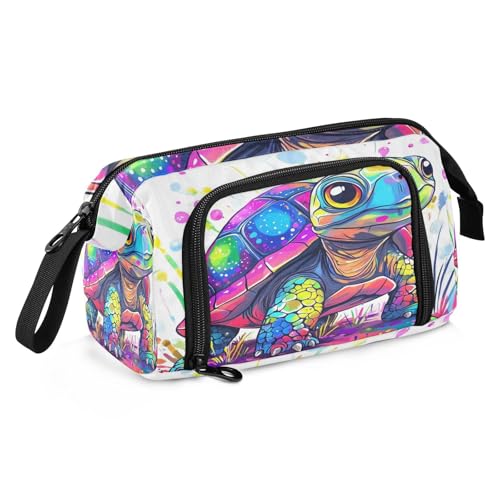 sanluoli Federmäppchen mit großem Fassungsvermögen, Hartschalenetui mit Reißverschluss, extra großes Federmäppchen für Studenten, Ölgemälde, Feeling Cute Cat von sanluoli