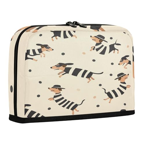 sanluoli Federmäppchen mit großem Fassungsvermögen, Kosmetikfächer, Organizer-Box für Lehrer, Schule, niedlicher Cartoon-Dackel von sanluoli