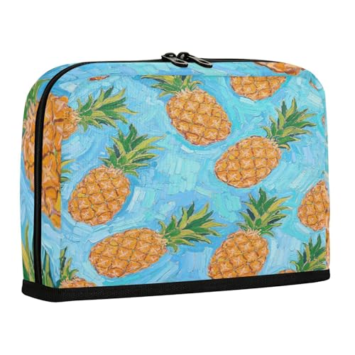 sanluoli Federmäppchen mit großem Fassungsvermögen, Kosmetiktasche mit Reißverschluss, Schreibwaren-Tasche für Mädchen, Elementar-Kunstmalerei, blaue Früchte, Ananas von sanluoli