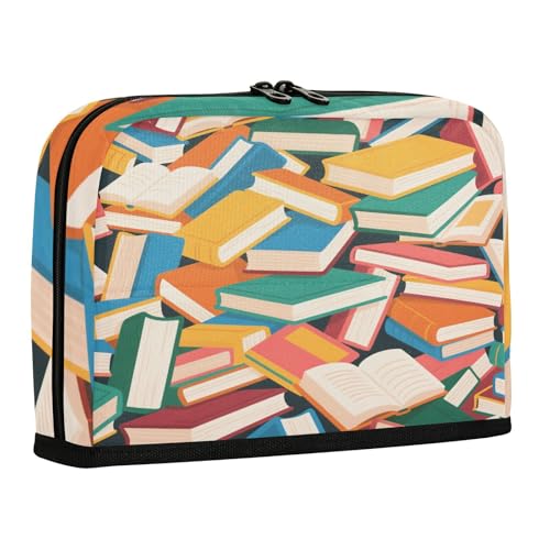 sanluoli Federmäppchen mit großem Fassungsvermögen, Make-up-Tasche, Schreibwaren-Tasche für Erwachsene, Kosmetik, buntes Cartoon-süßes Buch von sanluoli