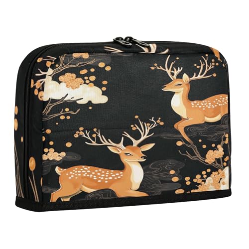 sanluoli Federmäppchen mit großem Fassungsvermögen, Make-up-Tasche mit Fach, Schreibwaren-Organizer für Teenager, College, Ukiyo-e-Stil, verträumtes Hirsch von sanluoli