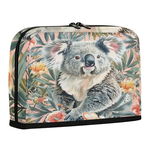 sanluoli Federmäppchen mit großem Fassungsvermögen, Mehrzweck-Schreibwaren, Stifteetui für Lehrer, College, Boho-Stil, Blume, Pfirsich, Koala von sanluoli