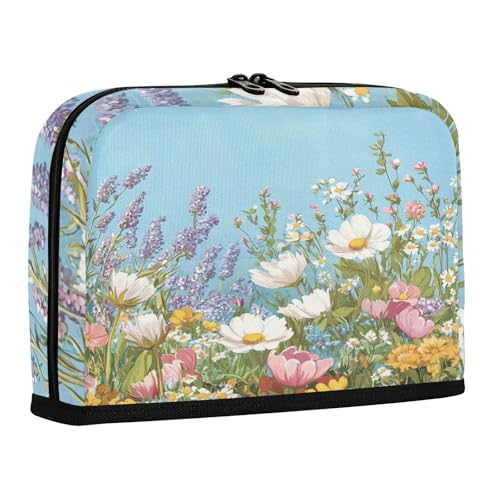 sanluoli Federmäppchen mit großem Fassungsvermögen, Mehrzweck-Schreibwaren-Aufbewahrung für Teenager, Schulbedarf, Wildblumen, Frühling von sanluoli