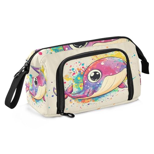 sanluoli Federmäppchen mit großem Fassungsvermögen, Reißverschluss, Federmäppchen mit Fach, Federmäppchen, Kosmetik, Make-up, für Studenten, Reisen, Ölgemälde, Feeling Cute Cat von sanluoli