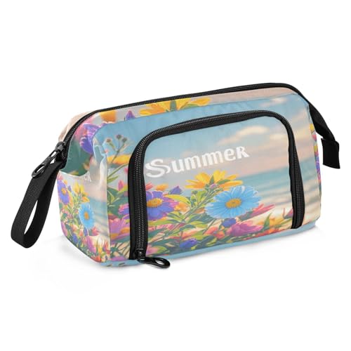 sanluoli Federmäppchen mit großem Fassungsvermögen, adretter Schulbedarf mit Griff, Federmäppchen mit Fächern für Krankenschwester, Kindergarten, Ölgemälde, Feeling Cute Cat von sanluoli