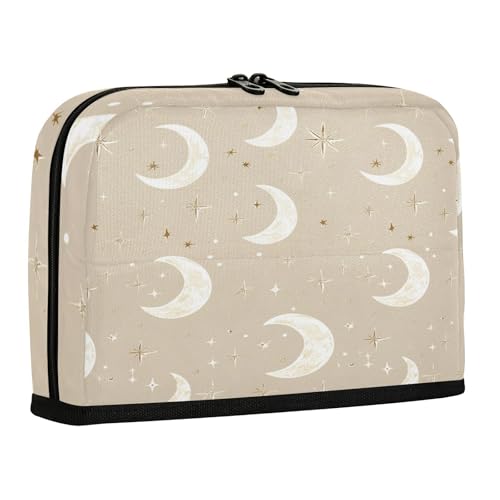 sanluoli Federmäppchen mit großem Fassungsvermögen, aufrechte Aufbewahrungstasche mit Reißverschluss, Schreibtisch-Organizer für Damen, College, Monde, Sterne, Sterne, Retro von sanluoli