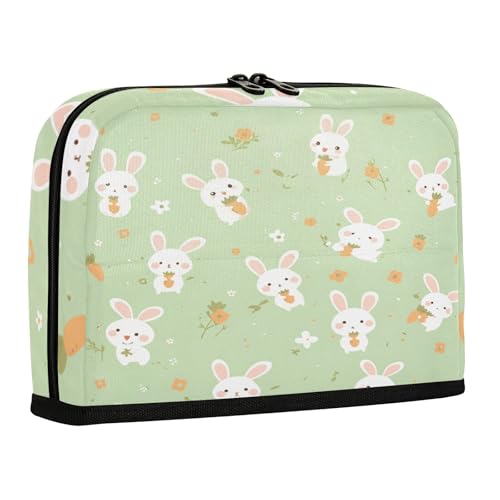 sanluoli Federmäppchen mit großem Fassungsvermögen, breite Öffnung, Schreibwarentasche für Teenager, Schulbedarf, grün, niedliche Kaninchen, Cartoon von sanluoli