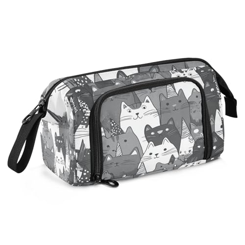 sanluoli Federmäppchen mit großem Fassungsvermögen, leichtes Federmäppchen für Teenager für Teenager, Ölgemälde, Feeling Cute Cat von sanluoli