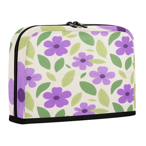 sanluoli Federmäppchen mit großem Fassungsvermögen, mehrere Fächer, Organizer für Krankenschwestern, College, violette Blumen, einfach von sanluoli