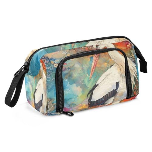 sanluoli Federmäppchen mit großem Fassungsvermögen, multifunktionales Federmäppchen für Teenager, für Damen, Büro, Ölgemälde, Gefühl, niedliche Katze von sanluoli