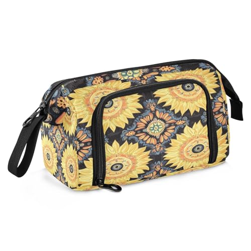 sanluoli Federmäppchen mit großem Fassungsvermögen, multifunktionales Federmäppchen mit Fächern für Männer, Reisen, Ölgemälde, Feeling Cute Cat von sanluoli