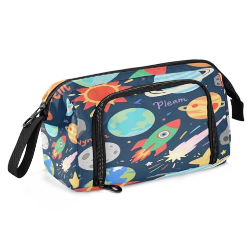 sanluoli Federmäppchen mit großem Fassungsvermögen, schlankes Federmäppchen mit Griff, Federmäppchen mit Reißverschluss, für Studenten, Büro, Ölgemälde, Feeling Cute Cat von sanluoli