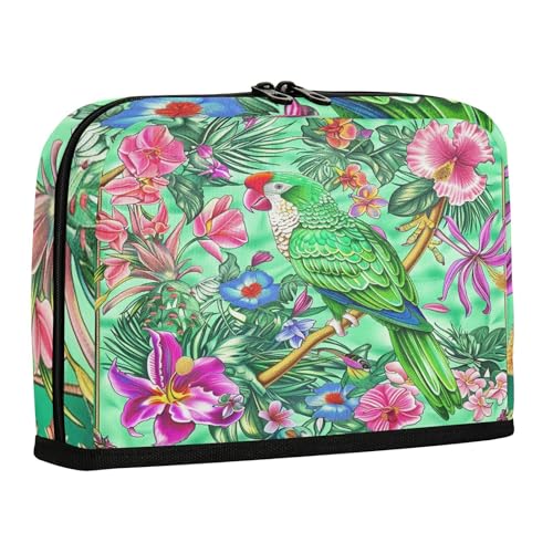 sanluoli Federmäppchen mit großem Fassungsvermögen, stabile Münze für Teenager, Jungen, Mittelschule, Boho-Stil, Blume, tropischer Papagei von sanluoli