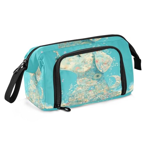 sanluoli Federmäppchen mit großem Fassungsvermögen und Bleistift mit Griff, Hartschale, Federmäppchen für Teenager, Jungen, Kindergarten, Ölgemälde, Feeling Cute Cat von sanluoli