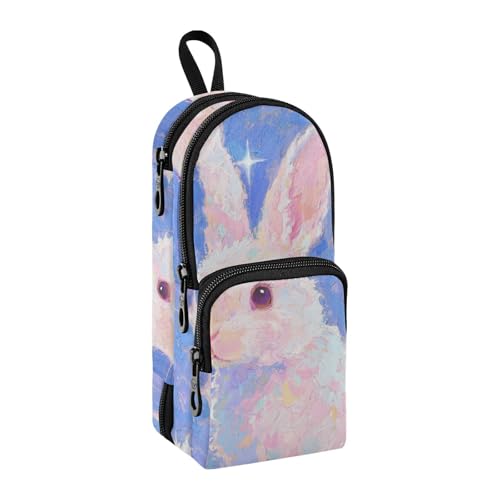 sanluoli Federmäppchen mit niedlichem Cartoon-Hasen-Motiv, Nylon, 3 Fächer, multifunktional, Reißverschluss, Netzstoff, Schreibwaren-Tasche für Jugendliche, College, 1600 ml sanluoli Federmäppchen mit niedlichem Cartoon-Hasen-Motiv, Nylon, 3 Fächer, multifunktional, Reißverschluss, Netzstoff, Schreibwaren-Tasche für Jugendliche, College, 1600 ml von sanluoli
