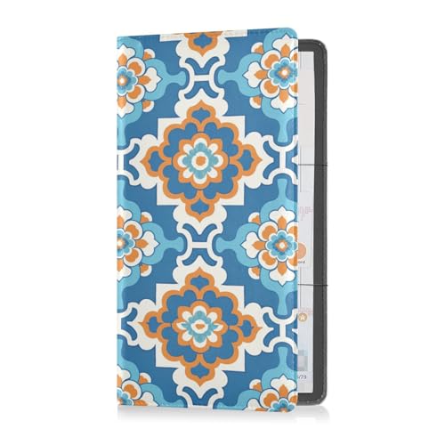 sanluoli Flaches geometrisches Muster, modische Blume, PU-Leder, Auto-Registrierungs- und Versicherungskartenhalter, Auto-Handschuhfach-Organizer für Dokumente, Karten, Führerschein von sanluoli