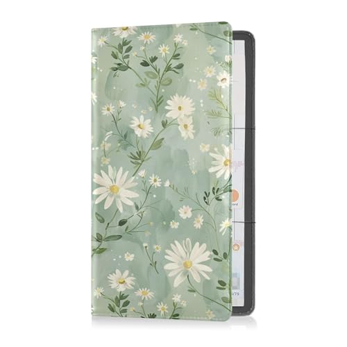 sanluoli Fresh Little Daisy Pastoraler Stil, Premium-Leder, Registrierungs- und Versicherungskartenhalter, Auto-Handschuhfach-Organizer für wichtige Dokumente, Führerschein, Karten von sanluoli