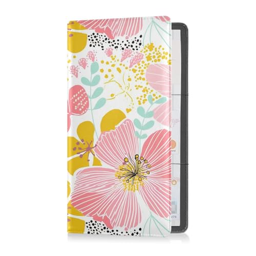 sanluoli Fresh Spring Einfache bunte Blumen Leder Auto Registrierung Versicherung & Ausweishalter Handschuhfach Organizer für Fahrer Auto Besitzer Anhänger Motorrad Boot von sanluoli