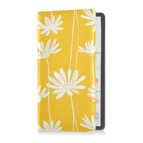 sanluoli Gelbe Blumen Premium Leder Auto Registrierung Versicherung & Ausweishalter Brieftasche Zubehör Hülle für Karten, wichtige Dokumente, Führerschein Fahrzeug Papiere von sanluoli