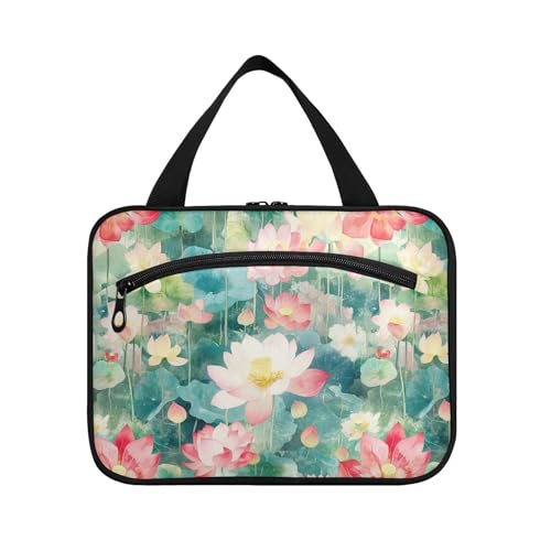 sanluoli Hängetasche mit Blumenmotiv, Pfirsich-Fluss, verträumt, für Reisen, mit Haken, Designer-Make-up-Tasche für Reisen, Zubehör für Damen, Urlaub, Bolso de Mano Para, Hombre, Blume, Pfirsich von sanluoli