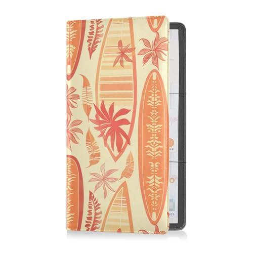 sanluoli Hawaiianisches Surfbrett, PU-Leder, Auto-Registrierungs- und Versicherungskartenhalter, Handschuhfach, Organizer für wichtige Dokumente, Führerschein, Karten von sanluoli