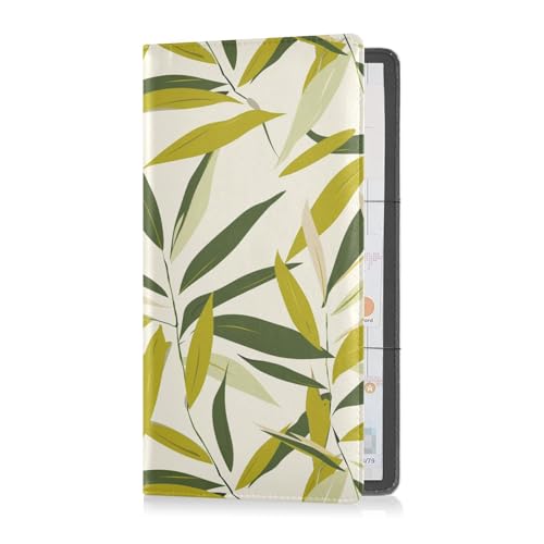 sanluoli Hellgrüne Blätter, Premium-Leder-Auto-Registrierungs- und Versicherungshalter, Auto-Handschuhfach-Organizer für Fahrer, Autobesitzer, Anhänger, Motorrad, Boot von sanluoli