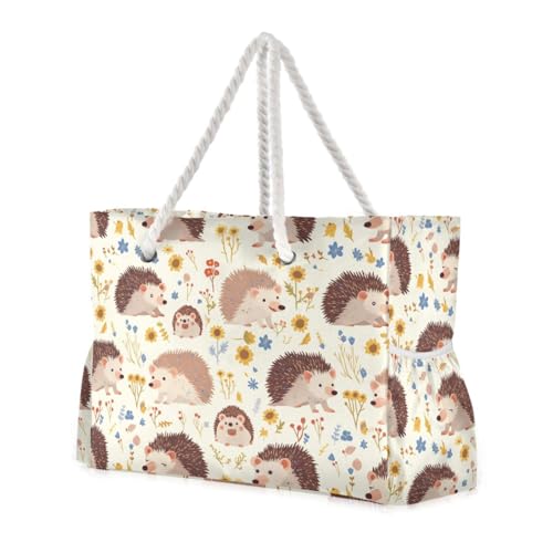sanluoli Igel-Tragetasche für Damen, Motiv: süße Safari-Safari, robust, mit Seitentaschen, Sport, Wochenender für Strand, Schule und Arbeit von sanluoli
