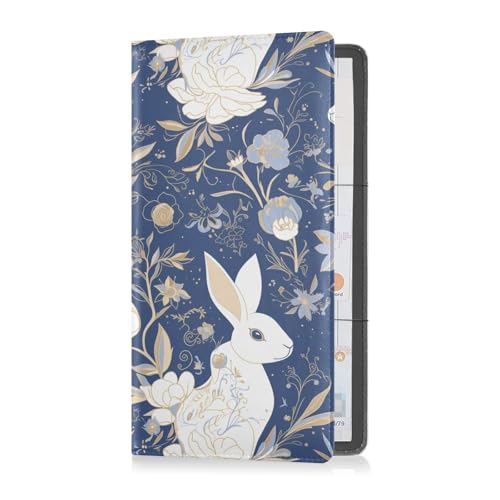 sanluoli Kaninchenblau, Leder, Auto-Registrierungs- und Versicherungskartenhalter, Auto-Brieftasche, Organizer für Karten, wichtige Dokumente, Führerschein, Fahrzeugpapiere von sanluoli