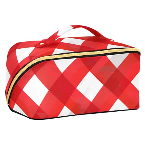 sanluoli Karierte Reisetasche mit Trennwänden, leichte Make-up-Tasche für Damen, Reisegröße, Zubehör sanluoli Karierte Reisetasche mit Trennwänden, leichte Make-up-Tasche für Damen, Reisegröße, Zubehör von sanluoli