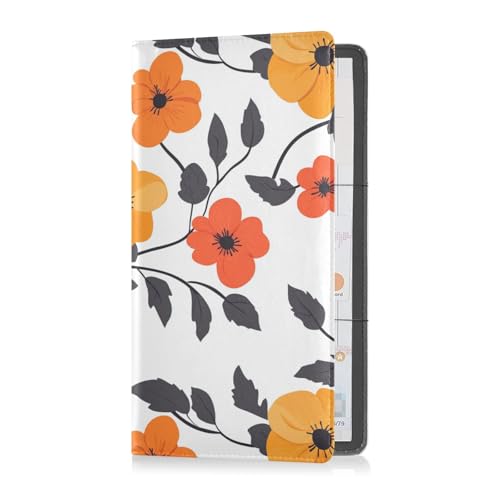 sanluoli Kartenhalter für Registrierungs- und Versicherungskarten, schlichtes Blumenmuster, aus PU-Leder, für Dokumente, Karten, Führerschein von sanluoli