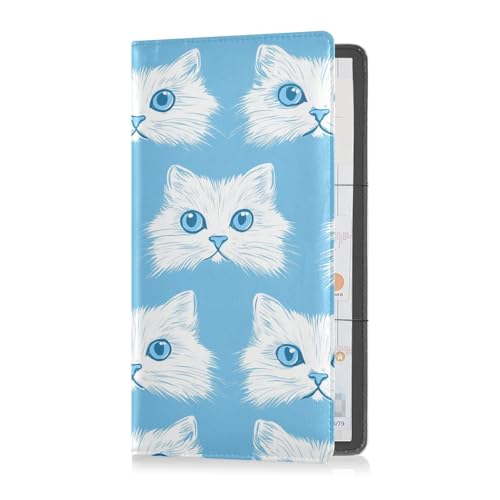 sanluoli Katzengesicht, Babyblau, PU-Leder, Registrierungs- und Versicherungskartenhalter, Auto-Handschuhfach-Organizer für jedes Auto, LKW, Motorrad, Anhänger oder Boot von sanluoli