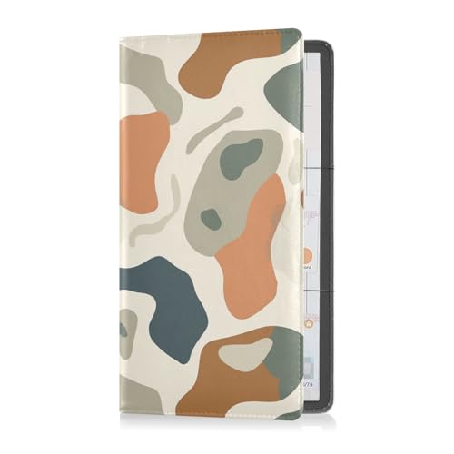 sanluoli Kfz-Zulassungs- und Versicherungshalter, abstraktes Design, Leder, Handschuhfach-Organizer für Karten, wesentliche Dokumente, Führerschein von sanluoli