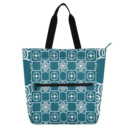 sanluoli Kinderbuch-Tragetasche mit geometrischem Blumenmuster, für Jungen, Mädchen, Frauen, Gothic, leicht, Lehrer-Tragetasche, Handtaschen mit Innentaschen für Schule, Einkaufen, Lebensmittel von sanluoli