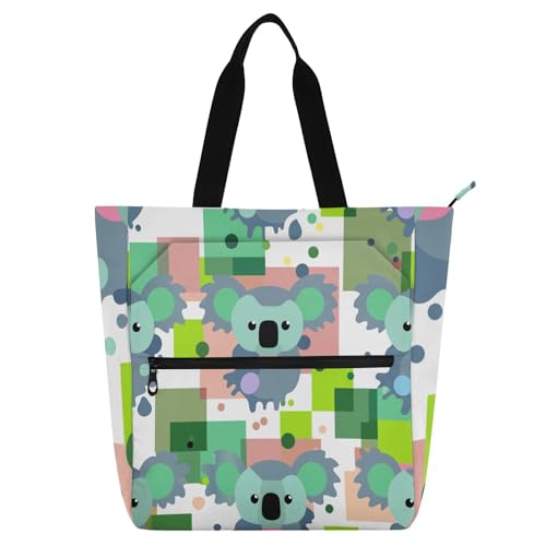 sanluoli Koala süße grüne Kinder-Tragetasche für Jungen, Mädchen, Erwachsene, Gothic, große Bibliotheks-Büchertasche, Schultertasche mit Reißverschluss für Schule und Spielzeit, Regenbogen-Schulbedarf sanluoli Koala süße grüne Kinder-Tragetasche für Jungen, Mädchen, Erwachsene, Gothic, große Bibliotheks-Büchertasche, Schultertasche mit Reißverschluss für Schule und Spielzeit, Regenbogen-Schulbedarf von sanluoli