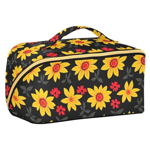 sanluoli Kosmetiktasche im traditionellen mexikanischen Stil mit Trennwänden, leichte Make-up-Tasche für Damen, vertikal, freistehend von sanluoli