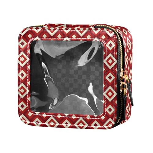 sanluoli Kosmetiktasche mit Aufschrift "Merry Christmas", Karomuster, transparent, klein, Kosmetiktasche für Geldbörse, für Reisen, kariert, Einheitsgröße, Frohe Weihnachten, rotes Karomuster, sanluoli Kosmetiktasche mit Aufschrift "Merry Christmas", Karomuster, transparent, klein, Kosmetiktasche für Geldbörse, für Reisen, kariert, Einheitsgröße, Frohe Weihnachten, rotes Karomuster, von sanluoli