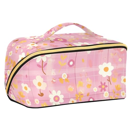 sanluoli Kosmetiktasche mit Trennwänden, Reißverschluss, Kosmetiktasche für Geldbörse, Reisegröße, Gelb von sanluoli