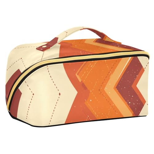 sanluoli Kosmetiktasche mit geometrischem Muster, Orange, mit Trennwänden, leichte Kosmetiktasche für Geldbörse, Reisegröße, Zubehör sanluoli Kosmetiktasche mit geometrischem Muster, Orange, mit Trennwänden, leichte Kosmetiktasche für Geldbörse, Reisegröße, Zubehör von sanluoli