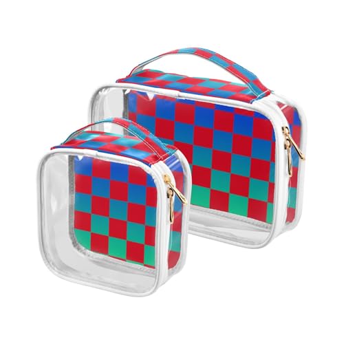 sanluoli Kulturbeutel für Herren, transparent, Büffelkaro, Rot, Blau, Grün, Farbverlauf, TSA-genehmigt, tragbar, Make-up-Tasche, Flughafen-konform, 2 Stück, Büffelkaro, Rot, Blau, Grün, Farbverlauf sanluoli Kulturbeutel für Herren, transparent, Büffelkaro, Rot, Blau, Grün, Farbverlauf, TSA-genehmigt, tragbar, Make-up-Tasche, Flughafen-konform, 2 Stück, Büffelkaro, Rot, Blau, Grün, Farbverlauf von sanluoli