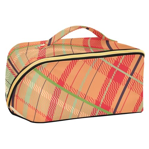 sanluoli Kulturbeutel mit Trennwänden, Motiv: Merry Christmas, Buffalo Plaid Karo, stilvoller Kulturbeutel für Damen, vertikal, freistehend sanluoli Kulturbeutel mit Trennwänden, Motiv: Merry Christmas, Buffalo Plaid Karo, stilvoller Kulturbeutel für Damen, vertikal, freistehend von sanluoli