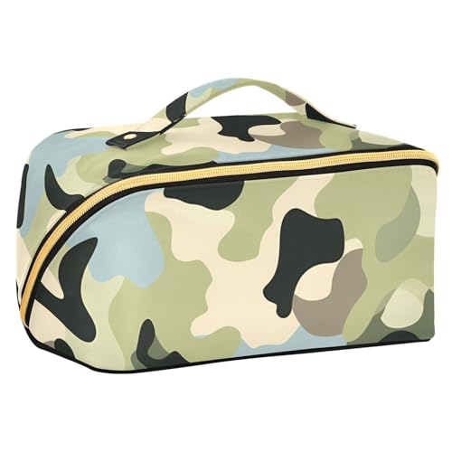 sanluoli Kulturbeutel mit Trennwänden, groß, für Damen, Reisegröße, Camouflage, Grün sanluoli Kulturbeutel mit Trennwänden, groß, für Damen, Reisegröße, Camouflage, Grün von sanluoli
