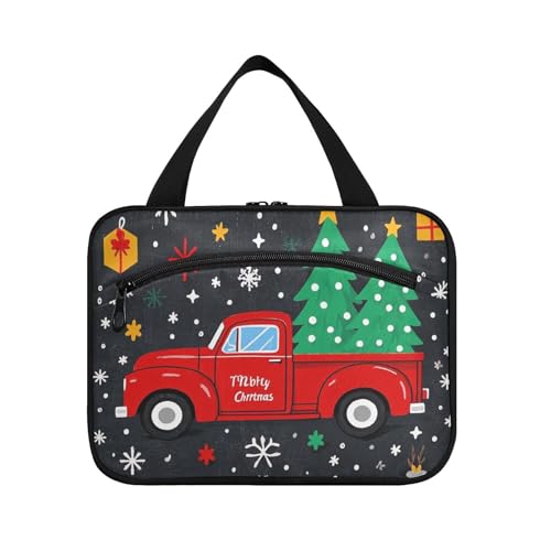 sanluoli Kulturbeutel zum Aufhängen mit Aufschrift "Merry Christmas", Palme, für Reisen, Damen, mit Haken, Designer-Make-up-Taschen für Erwachsene, Badezimmer, Bolsas de Maquillaje para mujer, Frohe von sanluoli