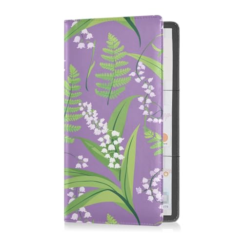 sanluoli Lilies and Ferns – Kfz-Halterung für Kfz-Zulassung und Versicherungskarte, Handschuhfach, Organizer für Führerschein, Karten und wichtige Dokumente, Violett von sanluoli