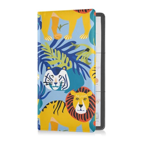 sanluoli Lion Tigers Monkey Auto-Registrierungs- und Versicherungskartenhalter, Auto-Handschuhfach-Organizer für wichtige Dokumente, Führerschein, Karten von sanluoli